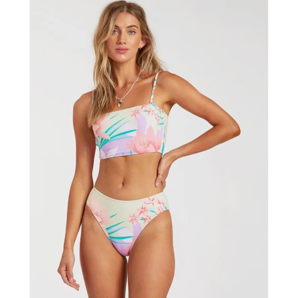 🏝️🐠🌺💛 BILLABONG - Lost in Daydreams Sunny Tube Fiji Bikini Set M! 🏝️🐠🌺💛